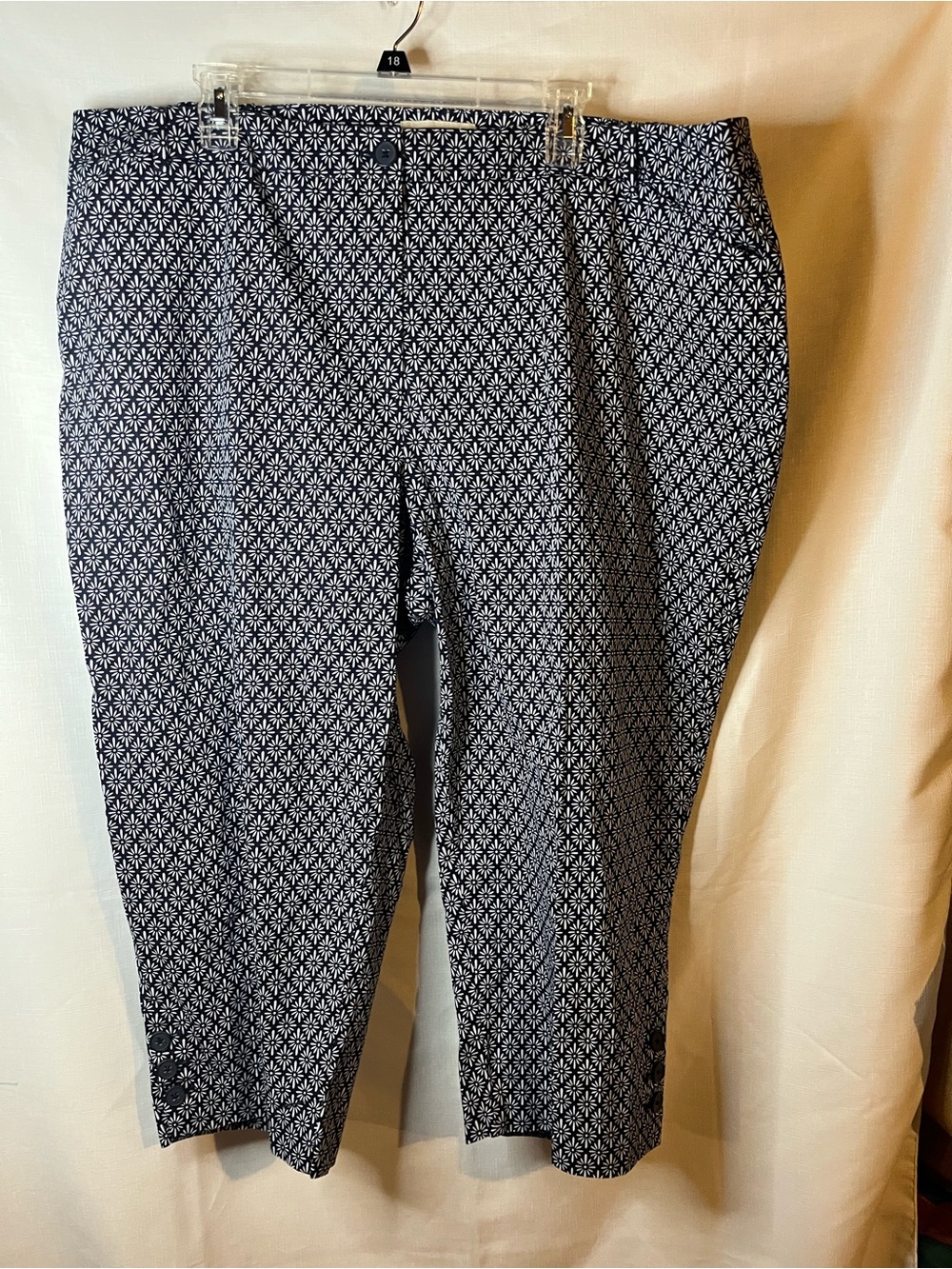 Talbots Black and White Patterned Cropped Pants